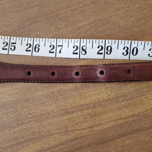 Fossil Womens Brown Leather Belt Size Small 37" Stud And Braid. 1" wide. BT2139 - Picture 8 of 12
